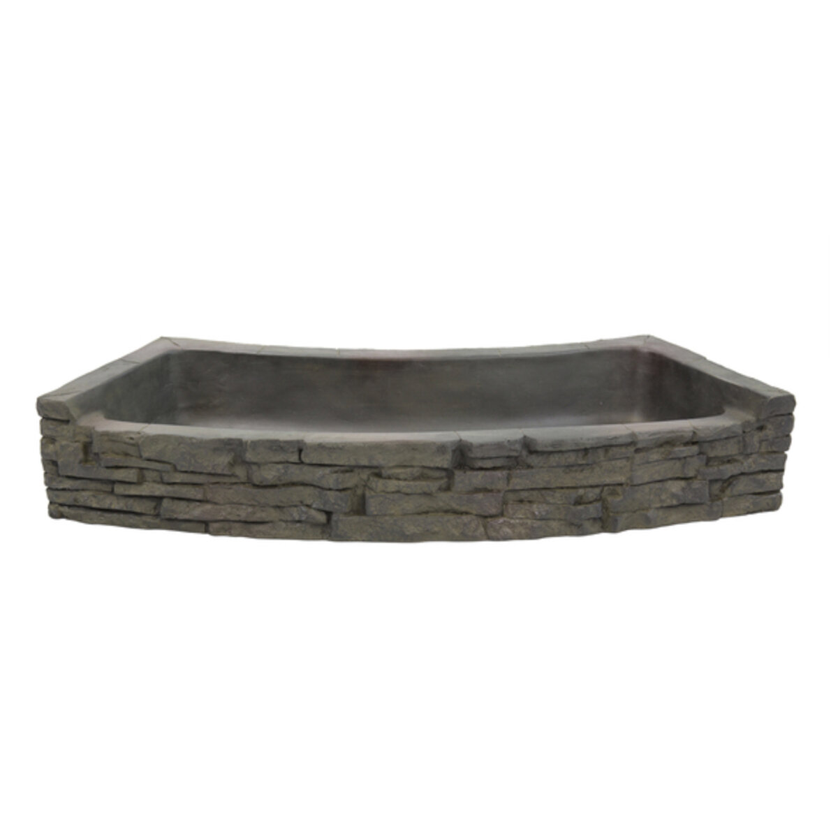 Rear-Spill Curved Stacked Slate Topper