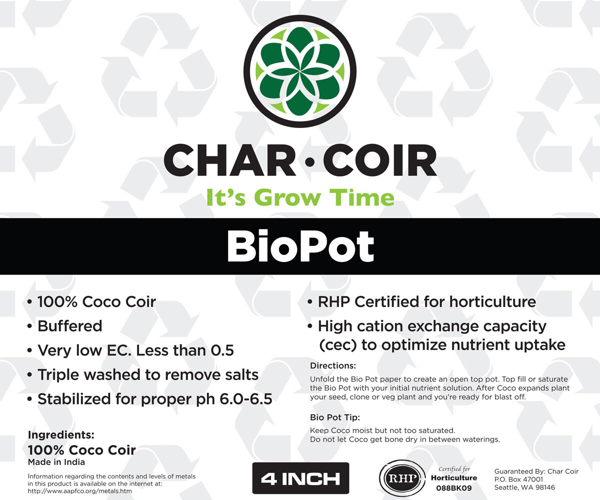 Char Coir BioPot 4" CS (128)