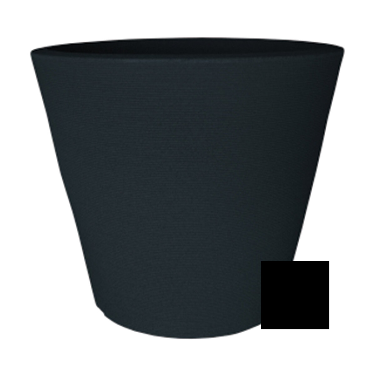 Linea Low Planter Round 45cm x 38cm Black