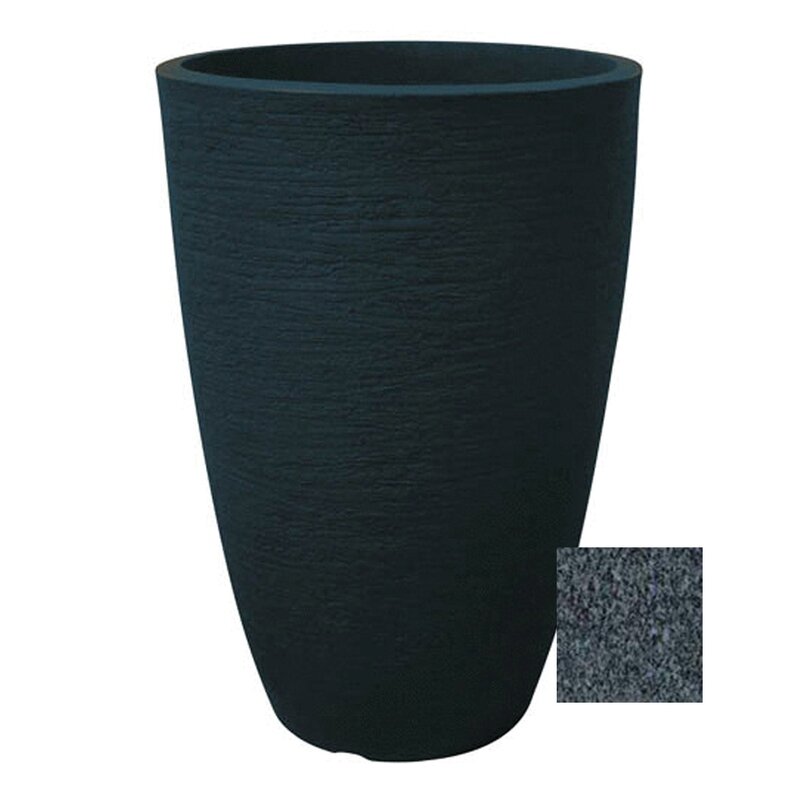 Conic Modern Pot 53cm Charcoal Plastic Conic Modern Pot 53cm Charcoal Plastic