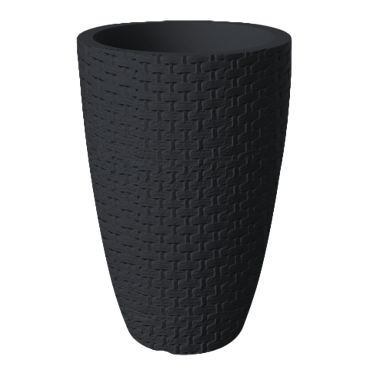 Rattan Conic Planter Round 53cm x 77cm Black