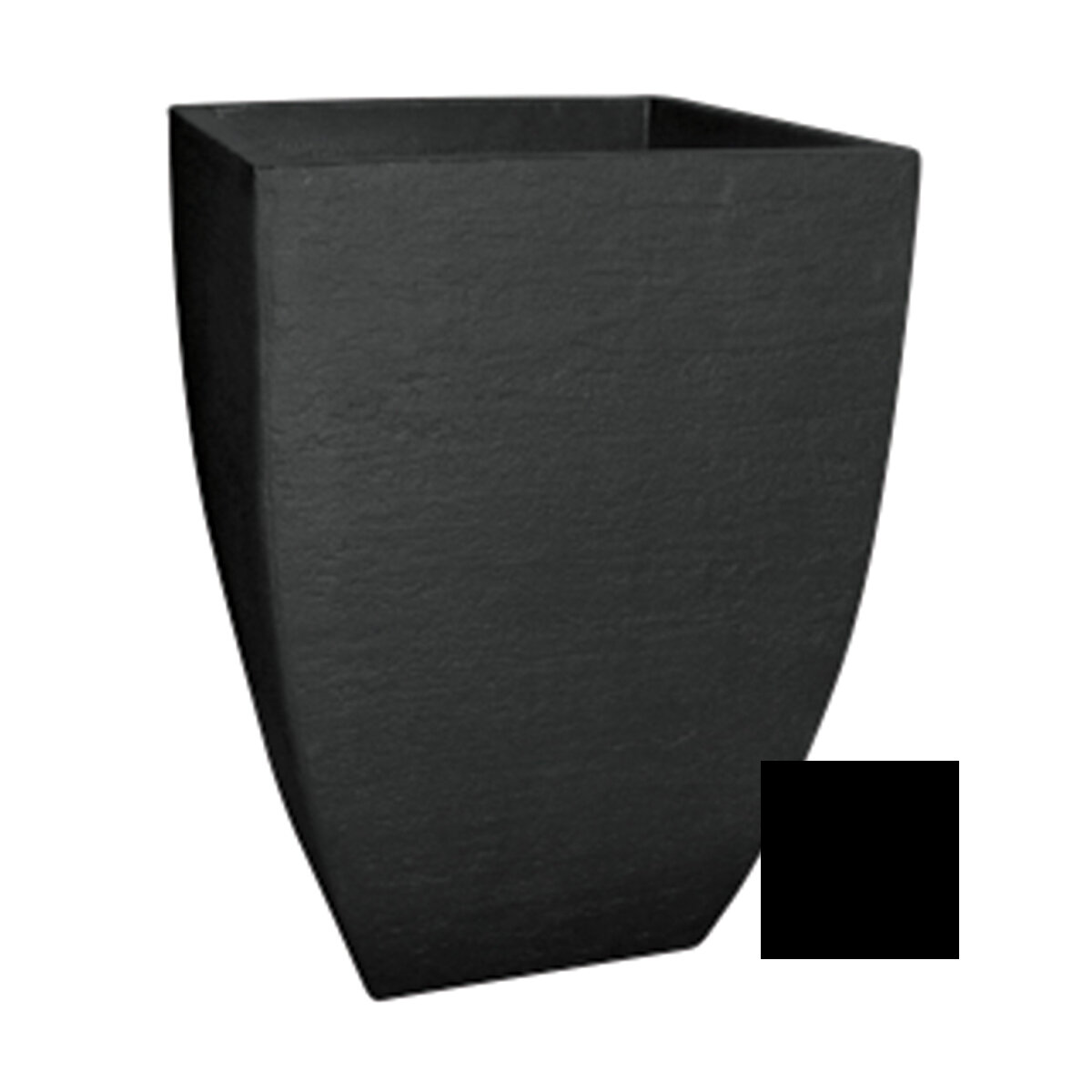 Square Modern Pot 33Cm Black