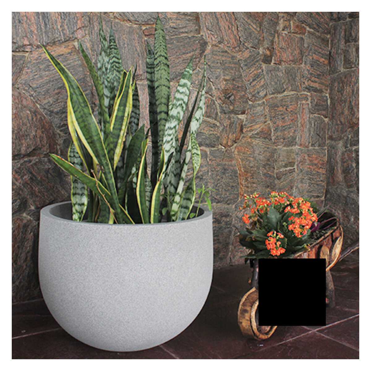 Rustic Round Planter Set/3 (JVRR33, 45, 57) Black