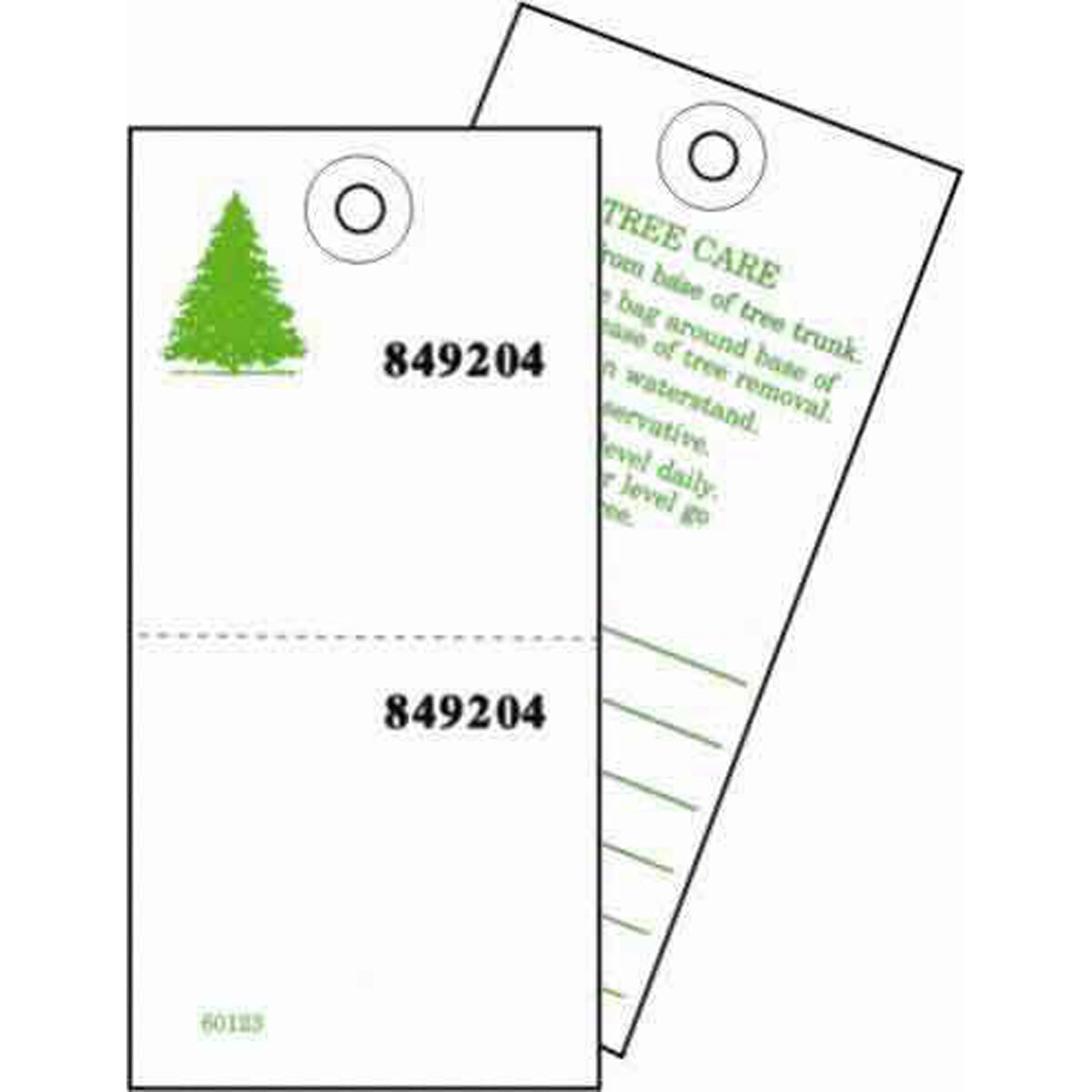 Tree Tag 2-Part Sales #5 White & Numbered 100/Pk