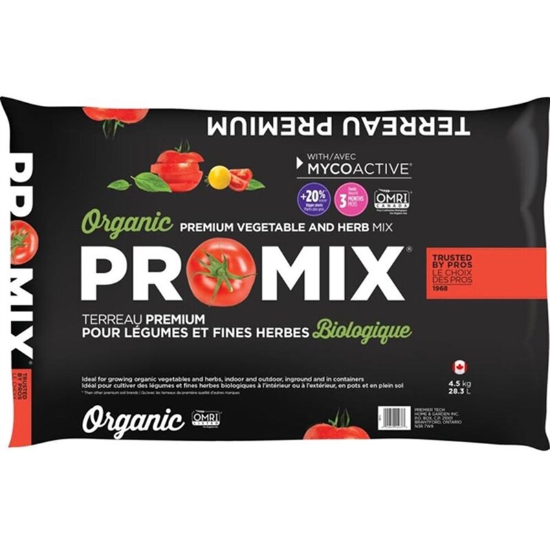 PRO-MIX Organic Veg. & Herb Mix 28.3L(90/PLT ONLY)