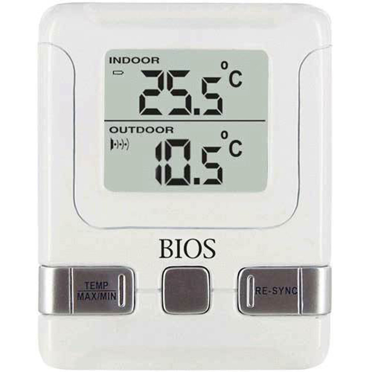 Indoor/Outdoor Wireless Thermometer - White