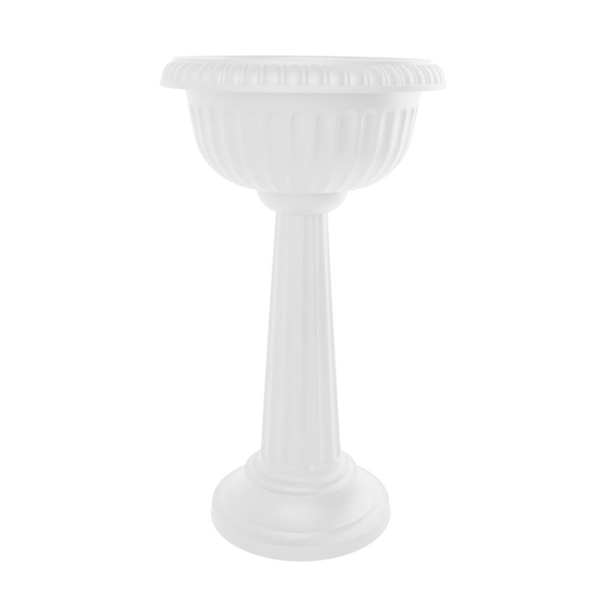 18" Grecian Casper Wht Ped Urn