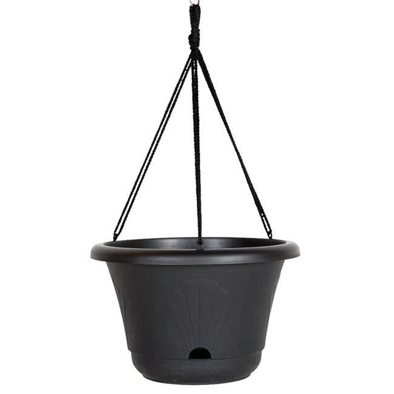 13" Lucca Hanging Basket Black