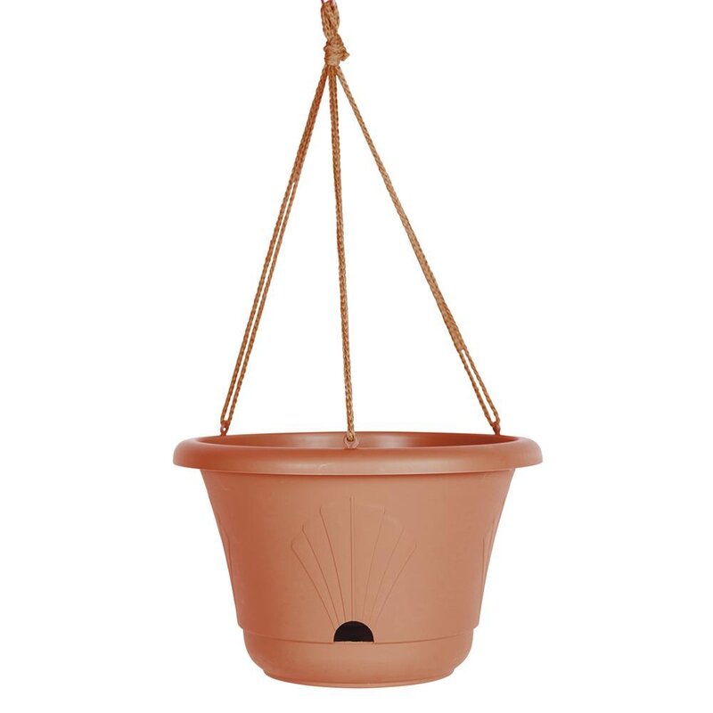 13 13" Lucca Hanging Basket Terra Cotta