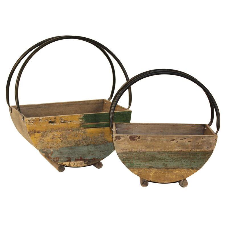 Reclaimed Collection Flower Basket Set/2 Reclaimed Collection Flower Basket Set/2