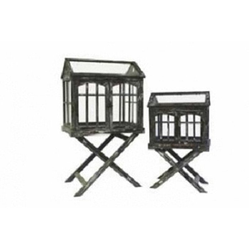 Mini Edwardian Conservatory With Stands - Set Of 2 Mini Edwardian Conservatory With Stands - Set Of 2