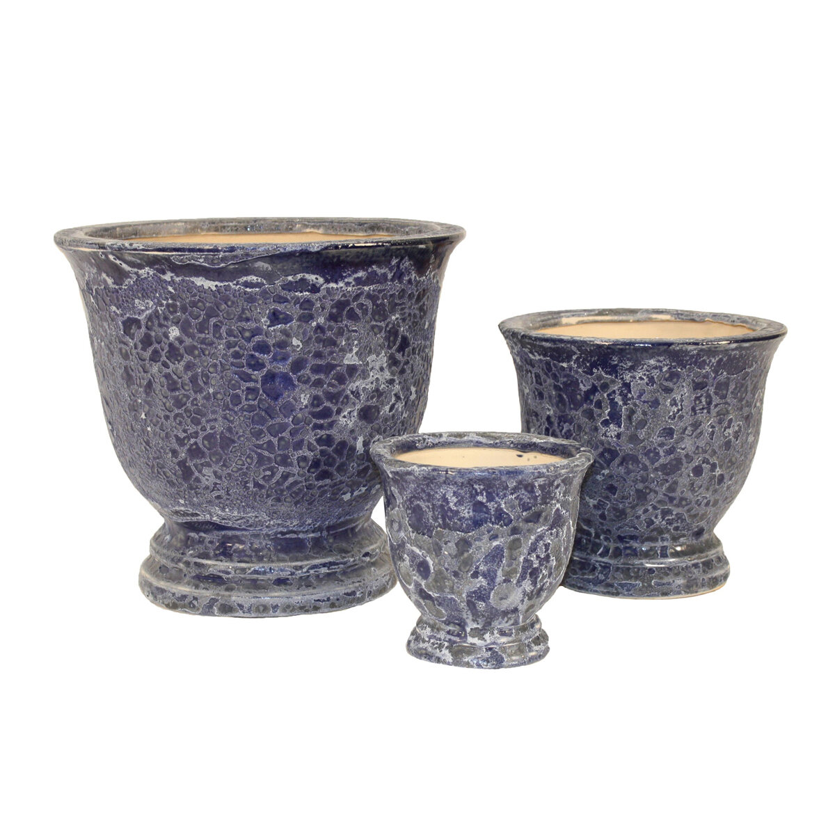 Blue Cluster Urn Set Set/3