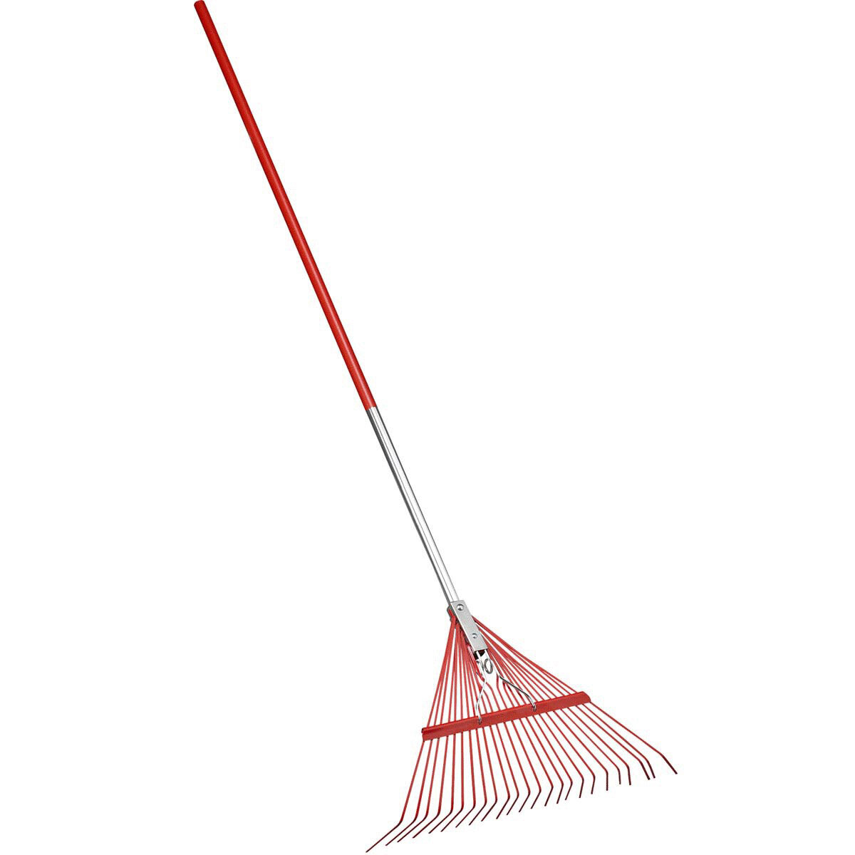 54" Aluminum Handle 24 Tine Steel Head Spring Rake