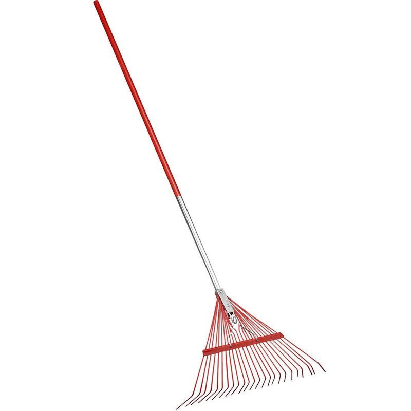 54" Aluminum Handle 24 Tine Steel Head Spring Rake