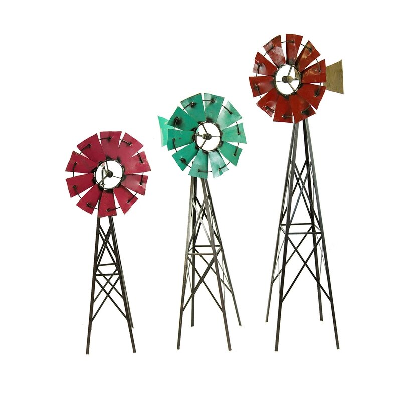 Windmill - Set Of 3 / 3 Bases / 3 Windmills Windmill - Set Of 3 / 3 Bases / 3 Windmills