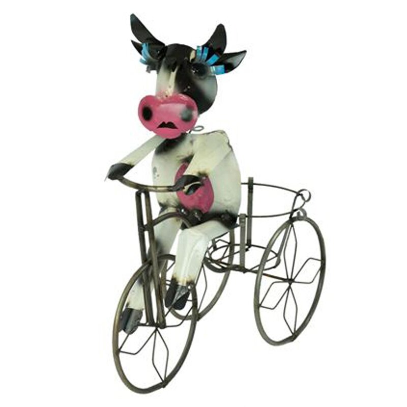 Cow On Tricycle W/Basket-Large