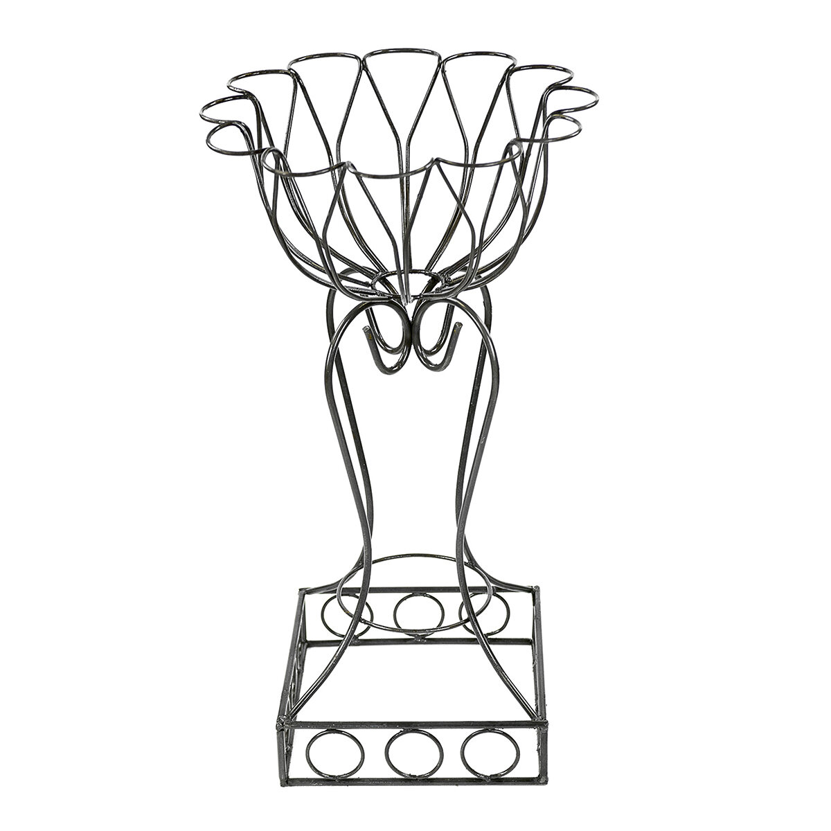 Tulip Planter W/Square Base Rustic Finish