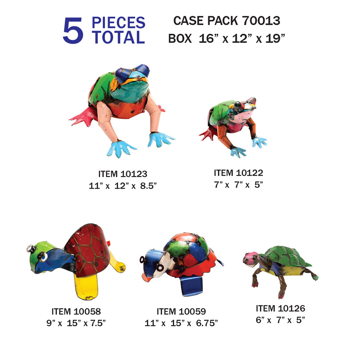 Case Pack Frogs-Turtles  (5 Pcs)