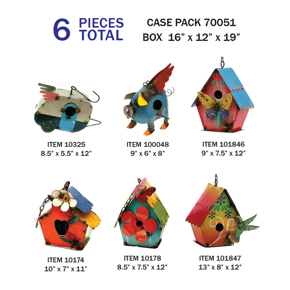 Case Pack- Birdhouses  (6 Pcs)