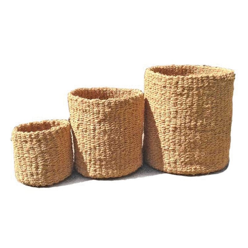 100% Handmade Natural Coir Basket-Small-Natural 100% Handmade Natural Coir Basket-Small-Natural