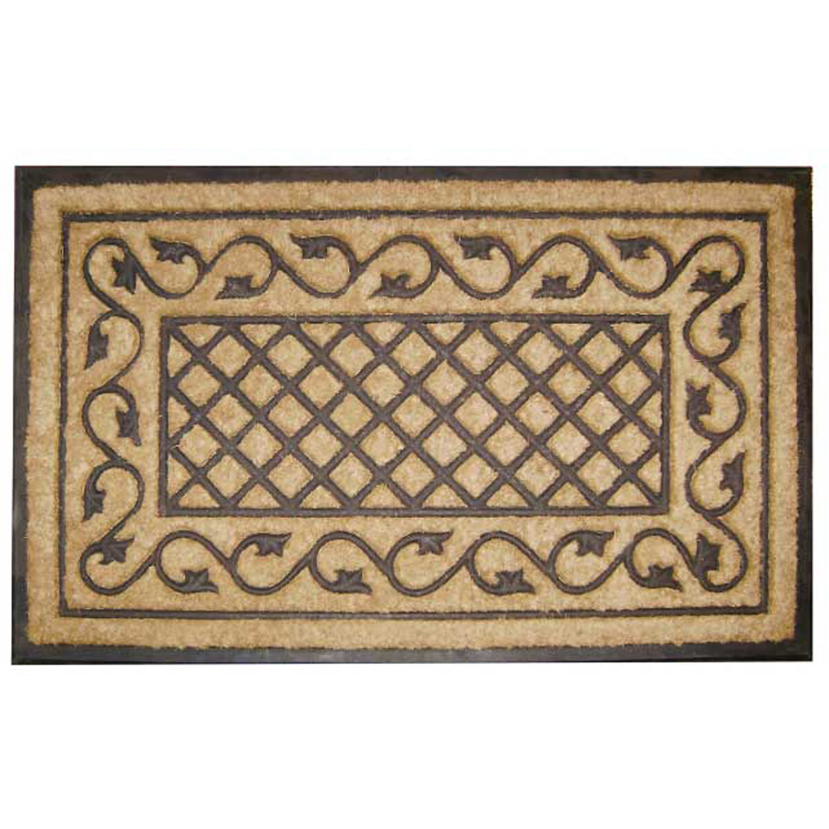 Rubber Moulded W/Coir-Hvy Duty  24X39 Ivy Border