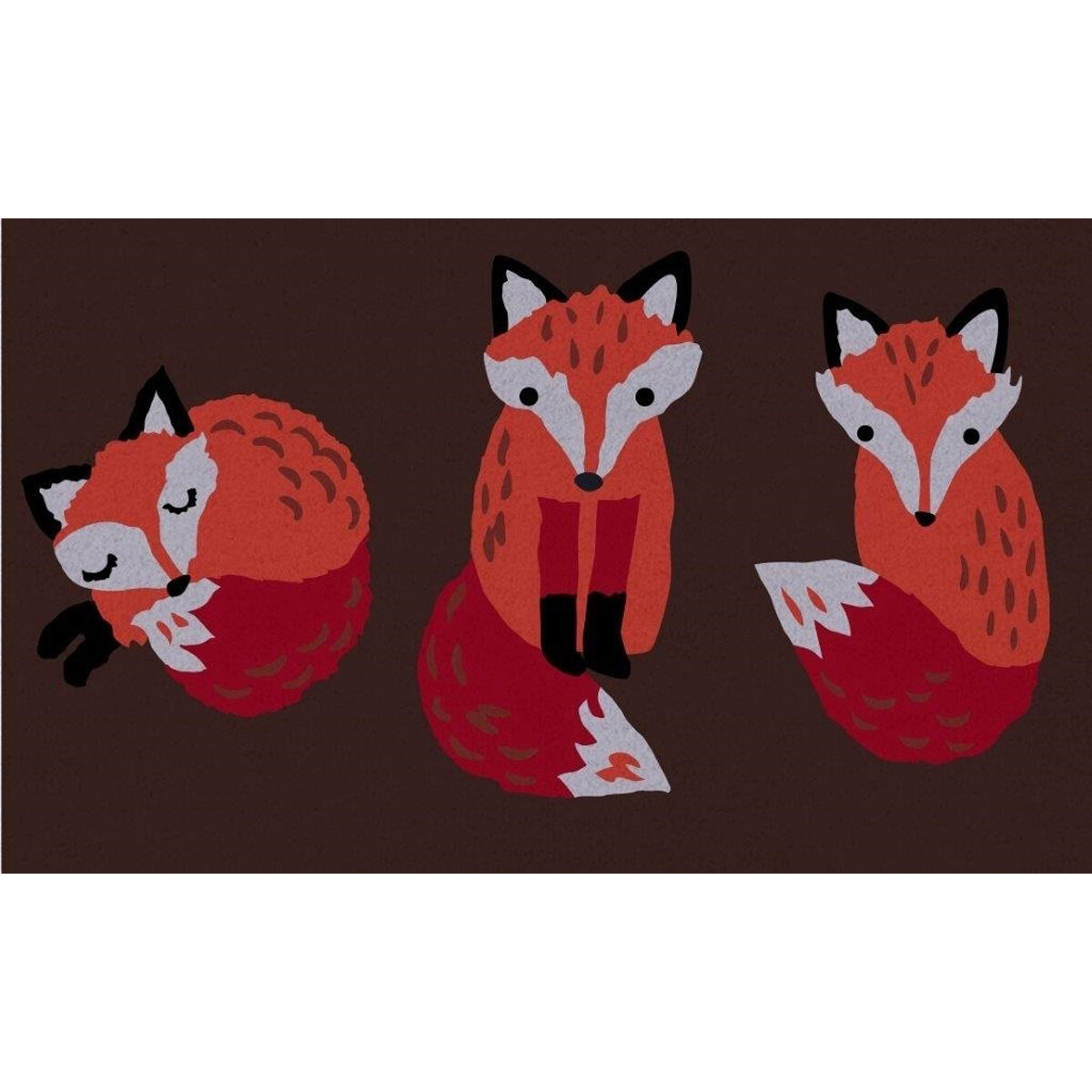 Vinyl Bk Coir Mat 18x30    Foxes - New