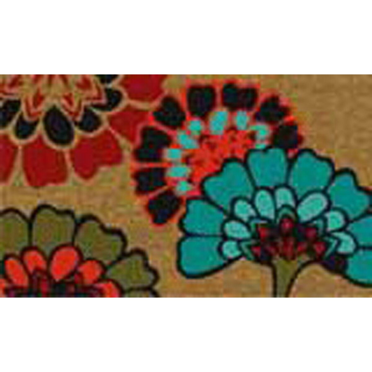 Vinyl Bk Coir Mat 18X30   Bouquet