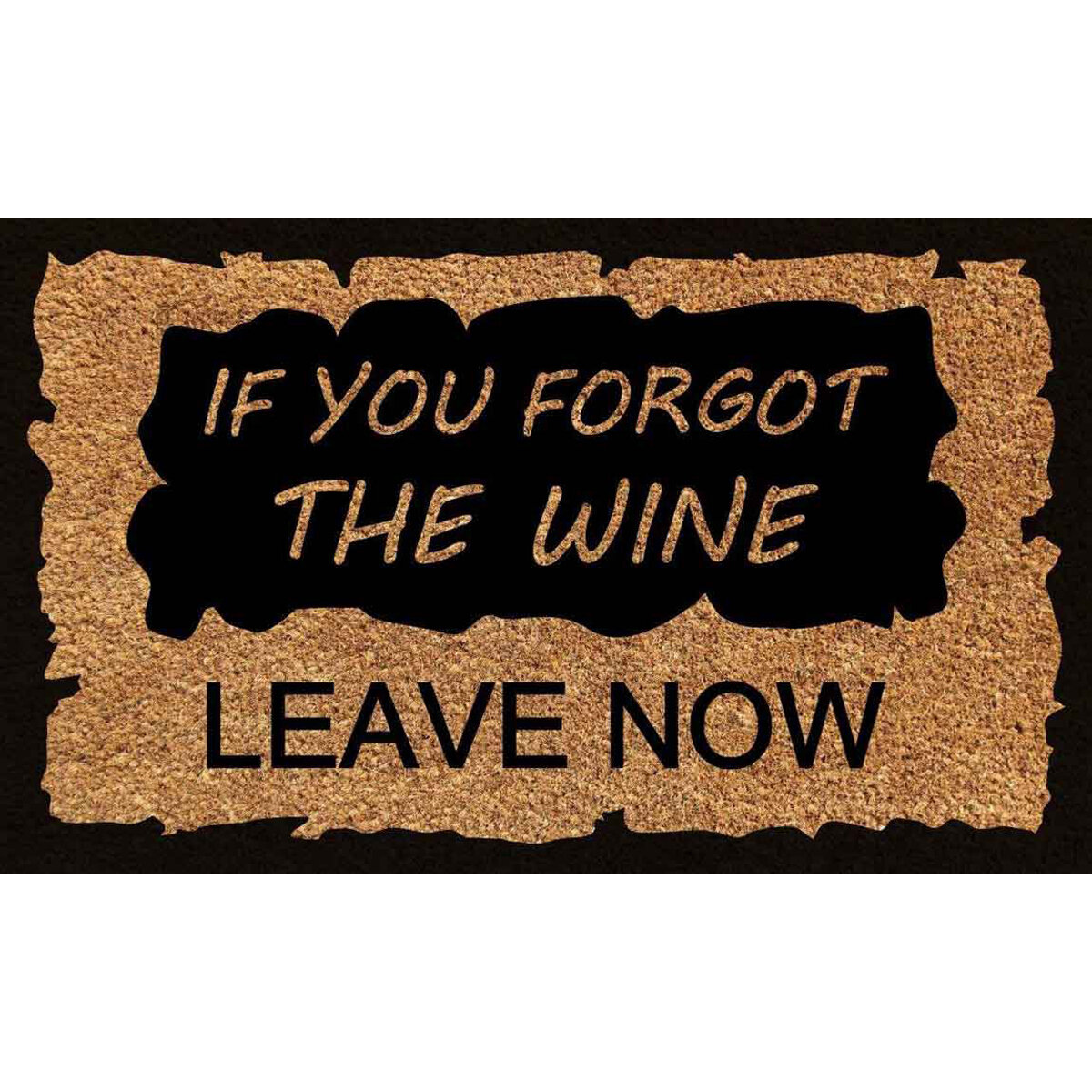 Vinyl Bk Coir Mat 18X30   Forgot The Wine