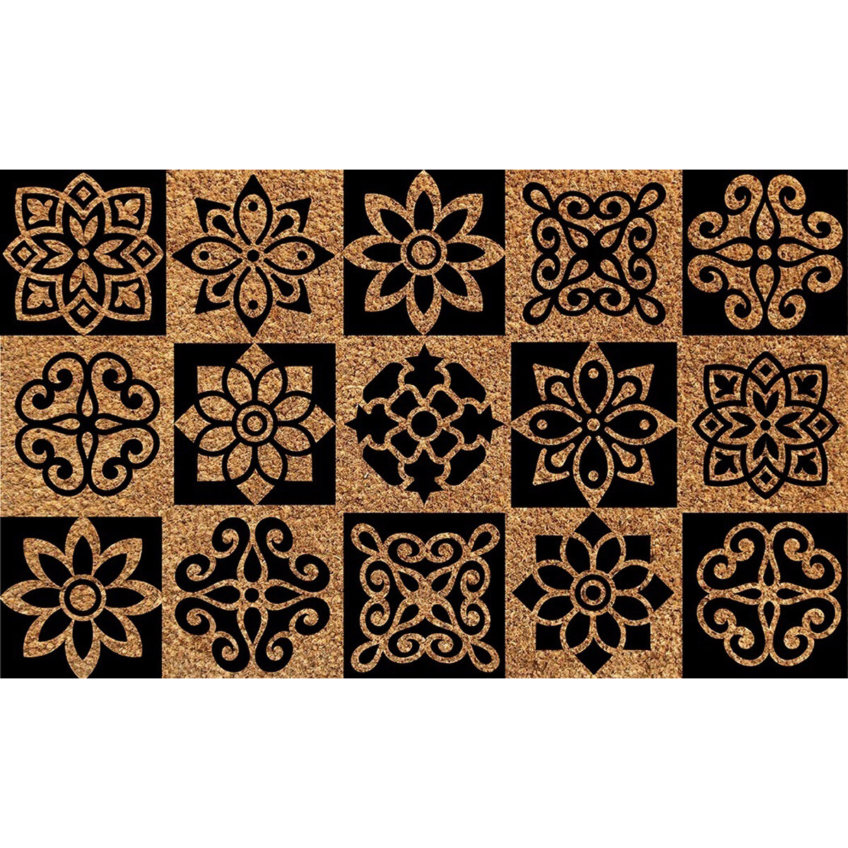 Vinyl Bk Coir Mat 18x30    Mosaic  - New
