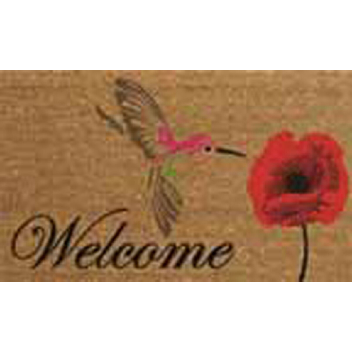 Vinyl Bk Coir Mat 18X30   Hummingbirds