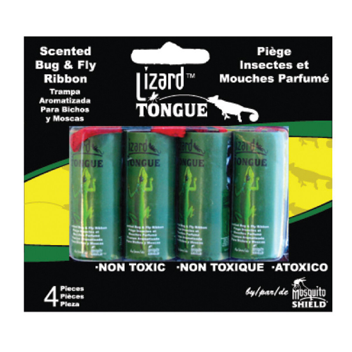 Lizard Tongue Fly Ribbon - 4 Pack with Display