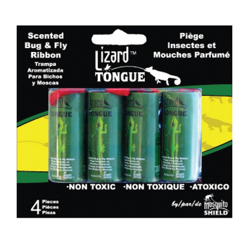 Lizard Tongue Fly Ribbon - 4 Pack with Display