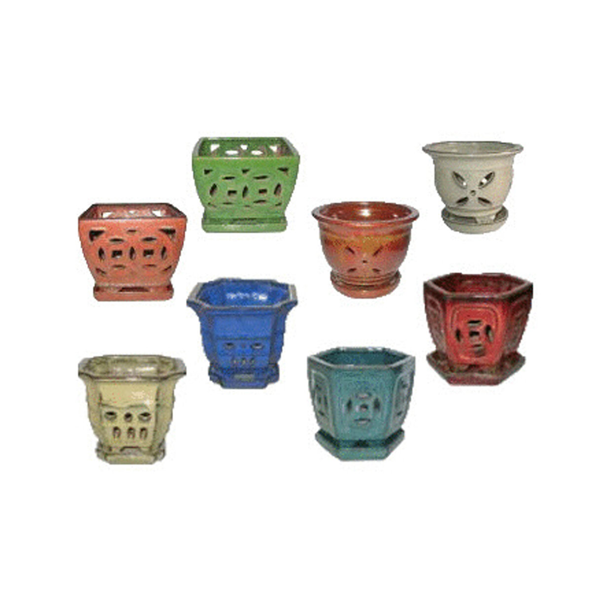 Orchid Pot With Attached Saucer 5" Assorted