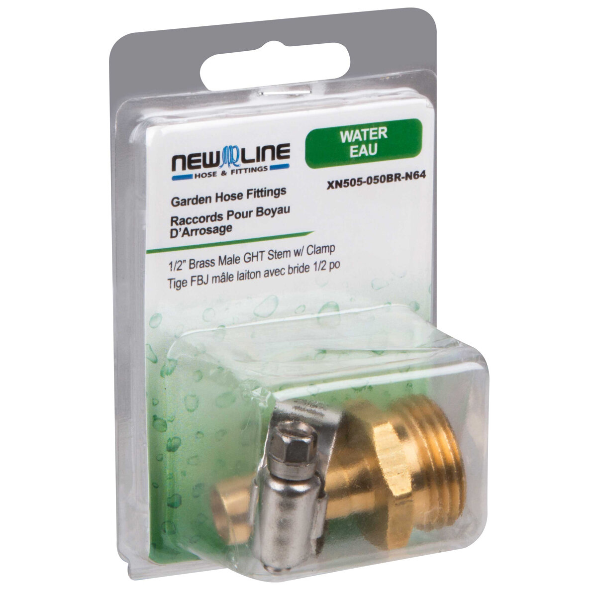 Express pack 1/2" Brass Male GHT Stem w/Clamp