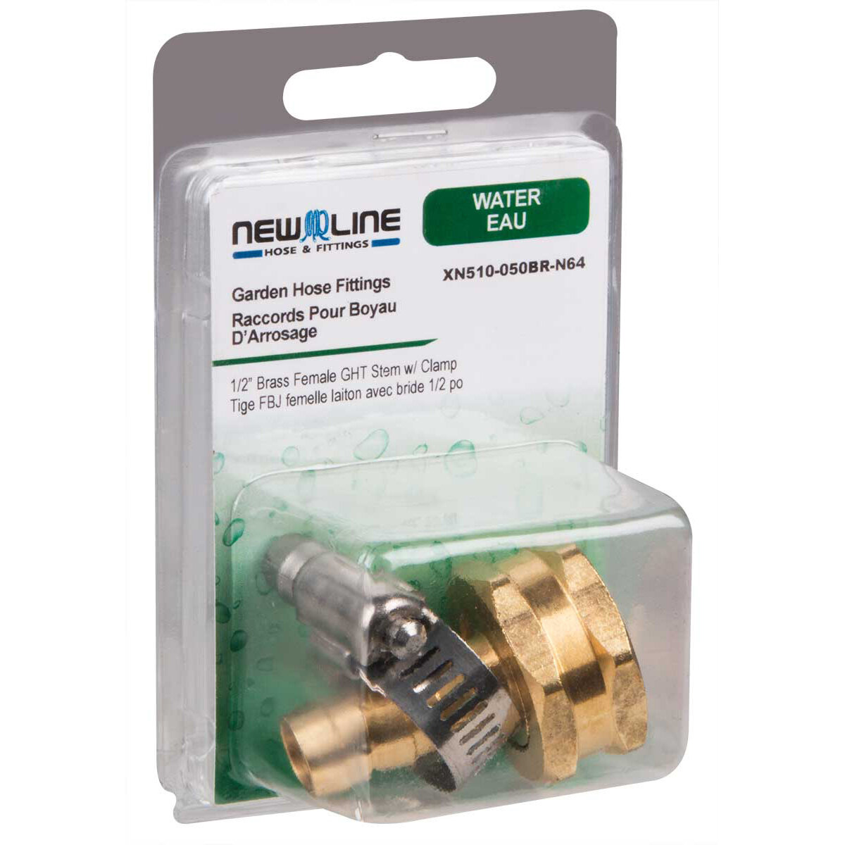 Express Pack 1/2" Brass Female Ght Stem W/Clamp