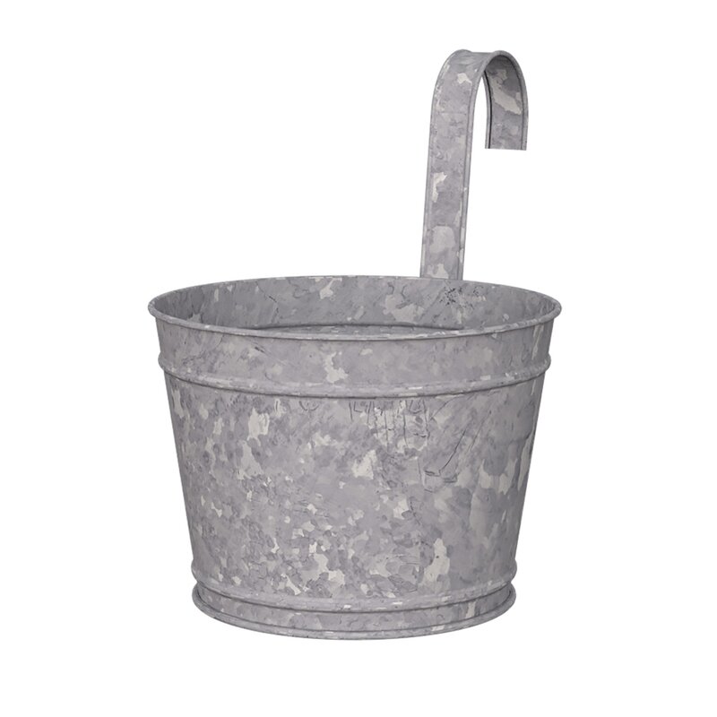 Over The Rail Galvanized Planter 8 Over The Rail Galvanized Planter 8"