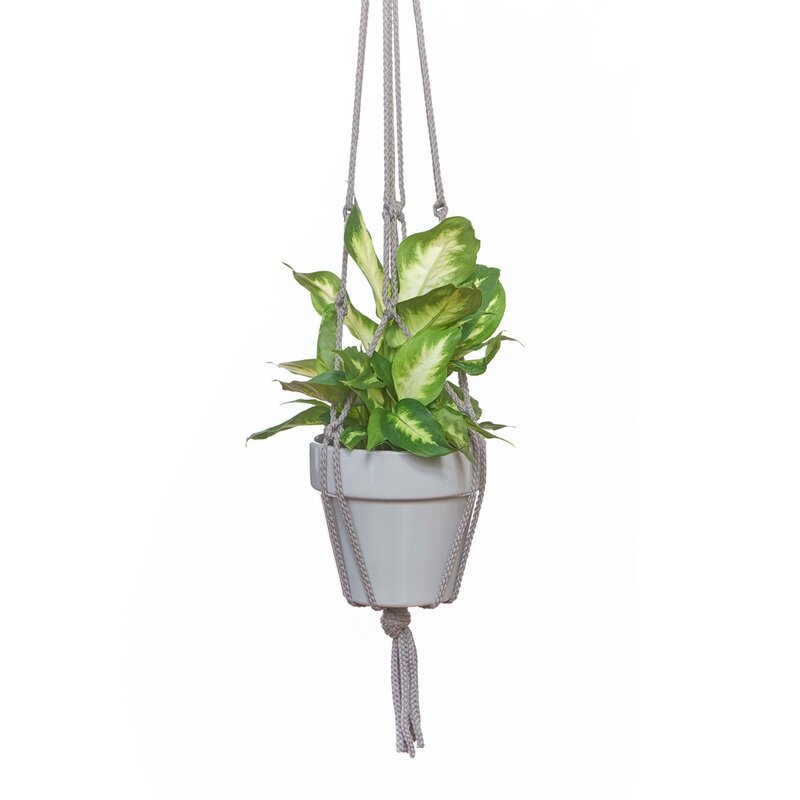 36" Gray Macrame Plant Hanger