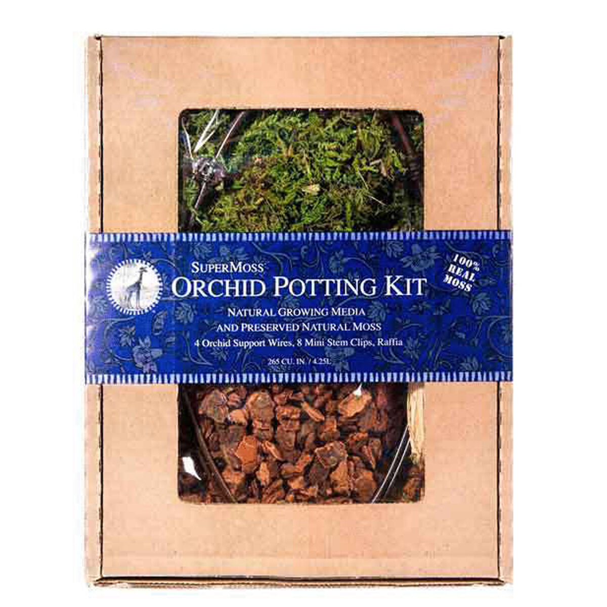 Orchid Potting Kit Sheet Moss Preserved 8oz w/PDQ