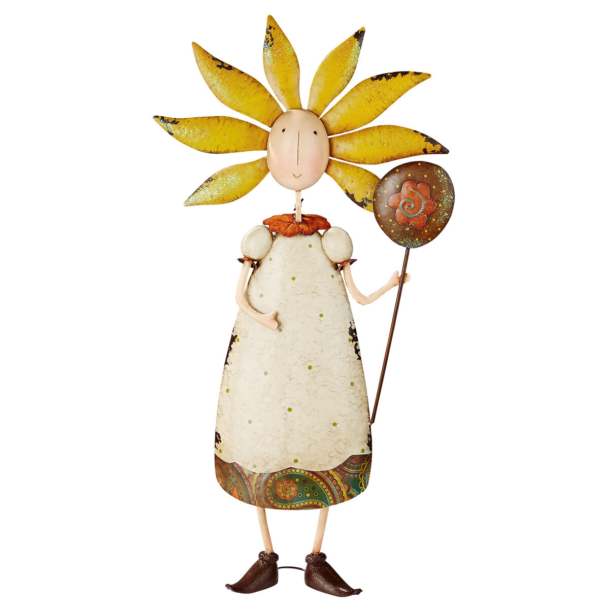 DT Girl Flower Child Metal Garden Statue