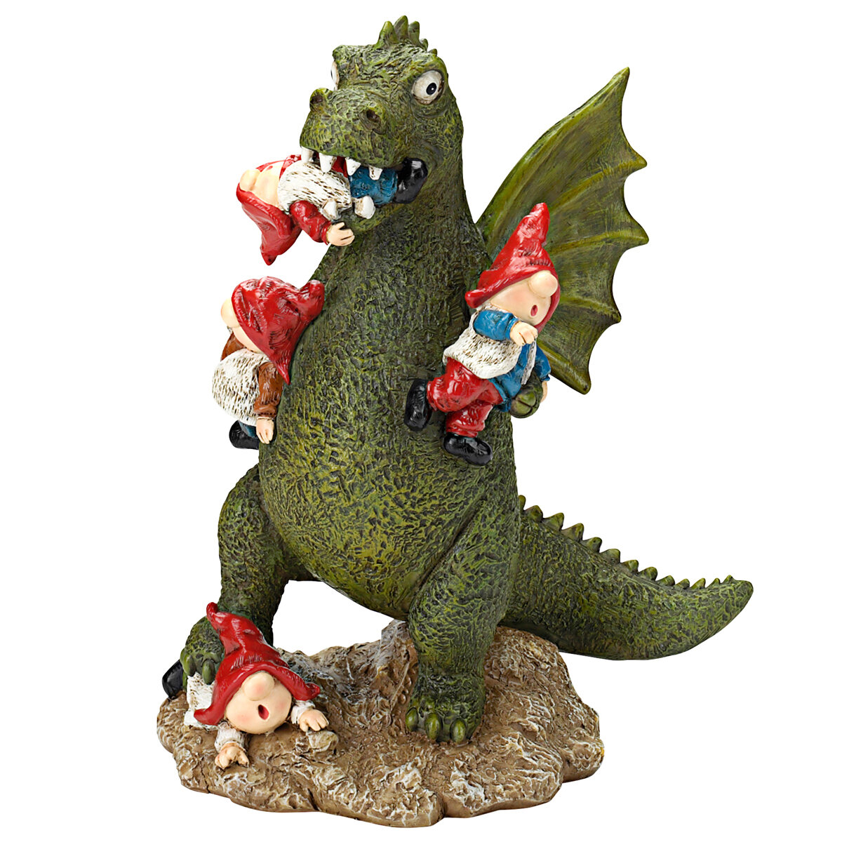 Dragon And Gnomes Statue