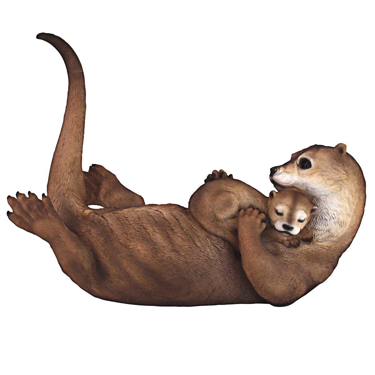 Embracing Love Mother & Child Otter Statue