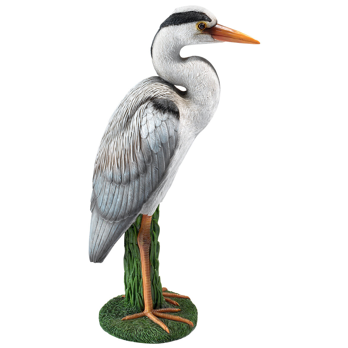 Gray Heron Coastal Bird Statue