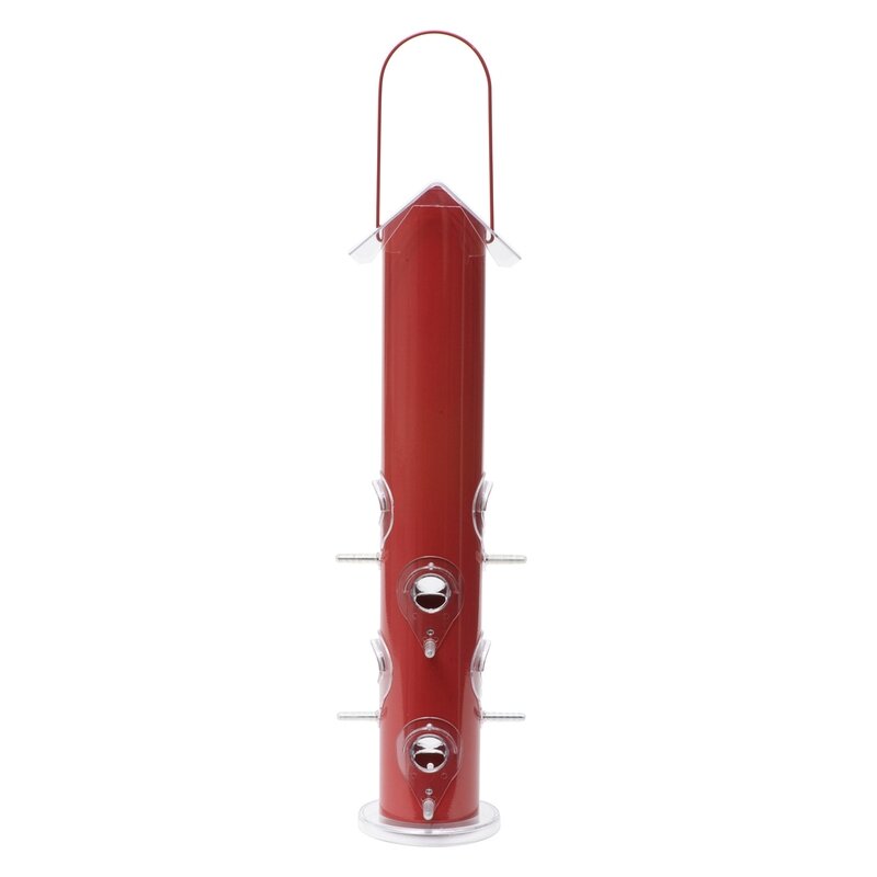 Red Metal Tube Feeder 23 Red Metal Tube Feeder 23" 8 Ports 1.5Lb