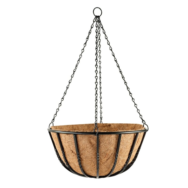16" Blacksmith Hanging Basket With Coco Liner And