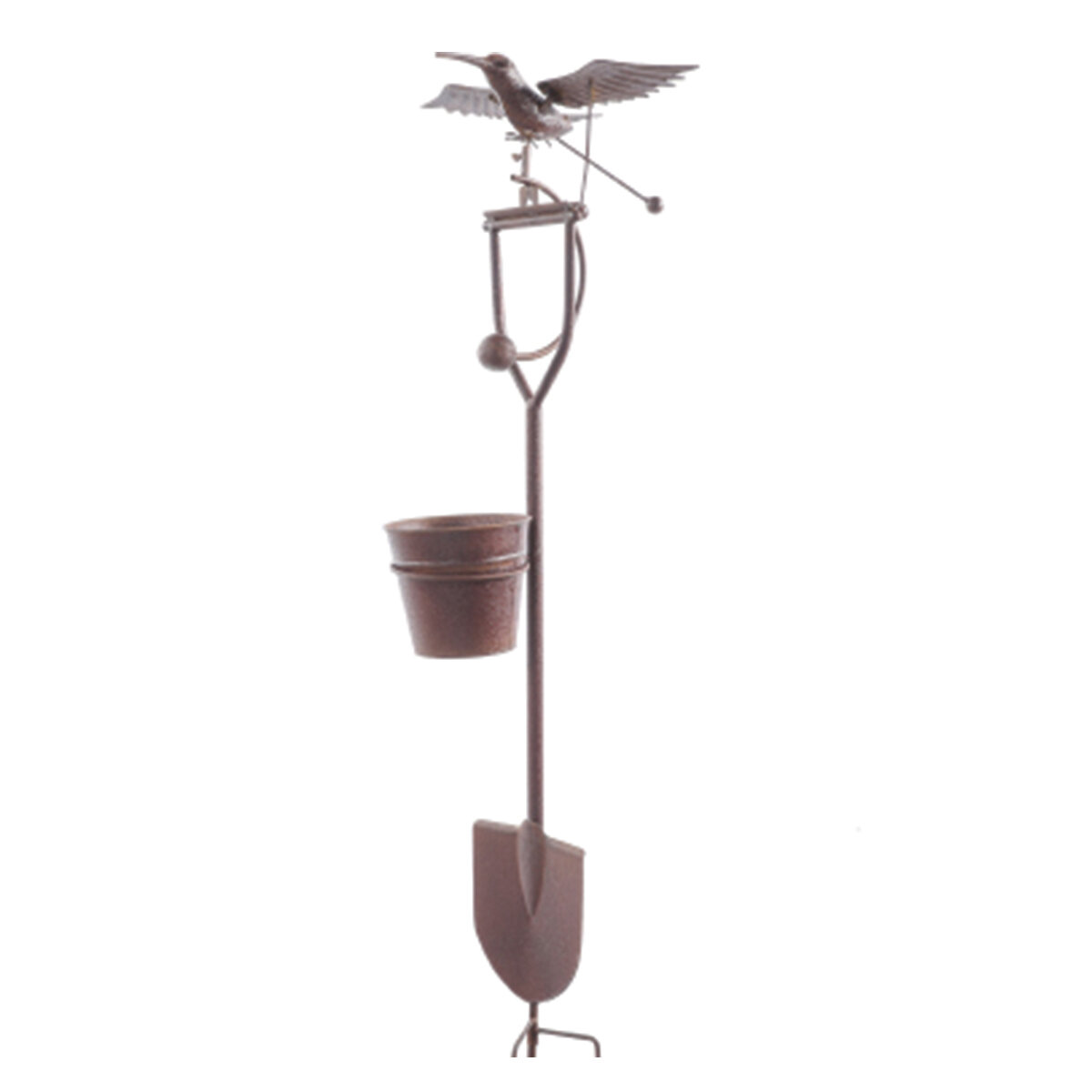 52"H Kinetic Bird On Shovel