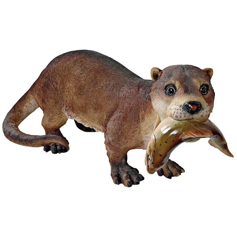 River Otter'S Big Catch Statue
