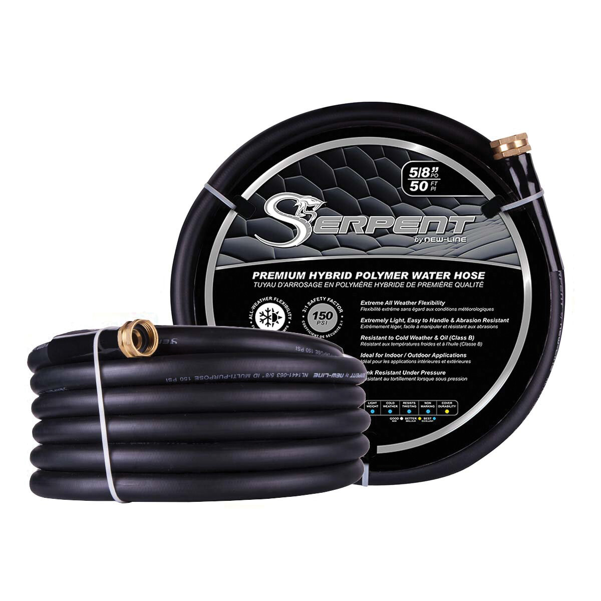 Black Serpent Garden 150 Psi w/Mxf 1/2" X 25Ft