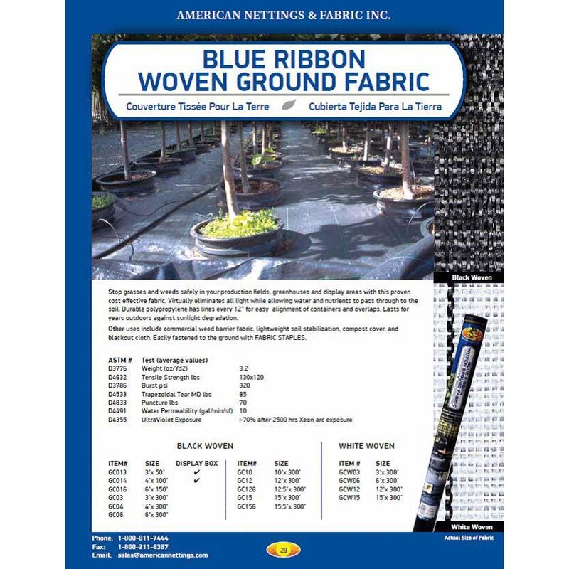 Blue Ribbon Ground Cover 3.2 Oz 6'X300' Blue Ribbon Ground Cover 3.2 Oz 6'X300'