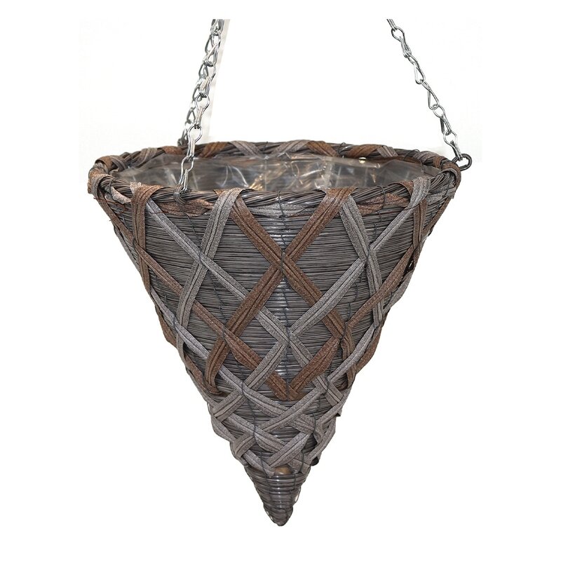 Cone Basket with Stiff Swivel Chain Hanger 12 Cone Basket with Stiff Swivel Chain Hanger 12"