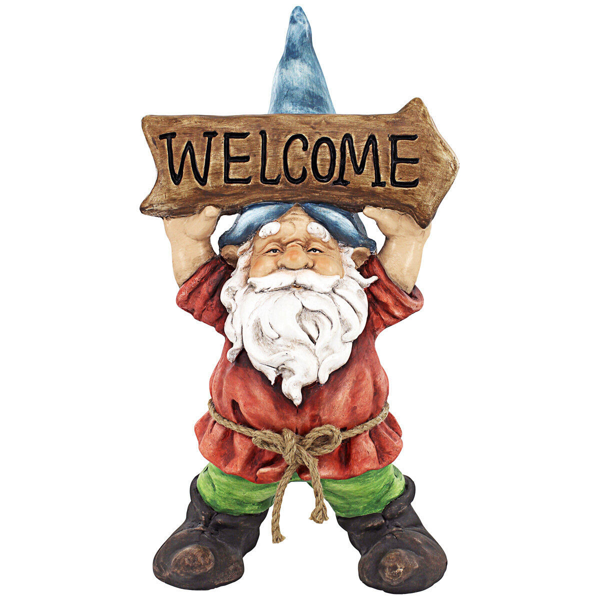 Welcoming Willie Garden Gnome Greeter Statue